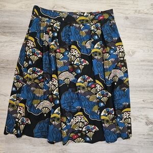 Cotton Navy print Skirt with Pockets! sz M